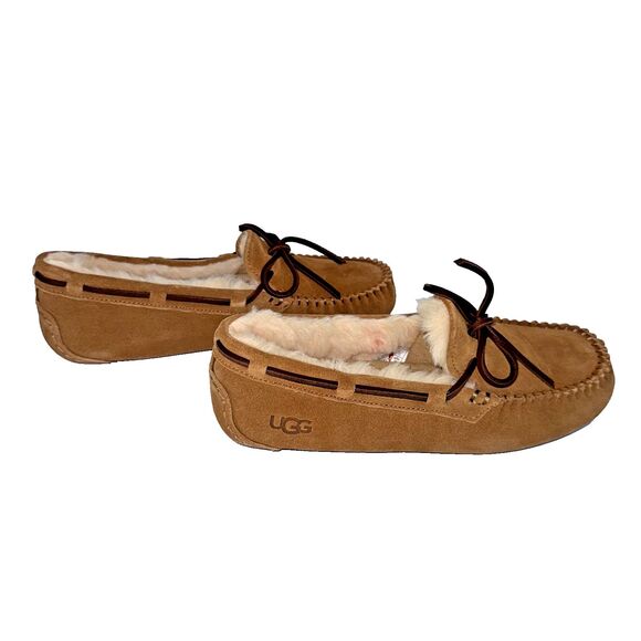 UGG Dakota Moccasin Slipper, Chestnut Water-Resistant‎ Suede, Women's 7, NIB - Picture 4 of 11